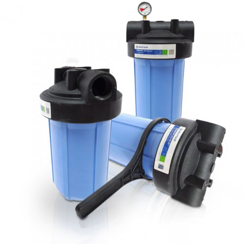 Pentek Wasserfilter Big Blue f&uuml;r Filterbeutel, 10 Zoll, 1 1/2Zoll Ein- und Ausgang