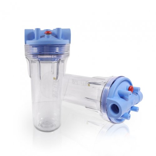Pentek Wasserfilter Geh&auml;use 3 G Standard, 10 Zoll, mit Aufnahmevorrichtung, blau/transparent
